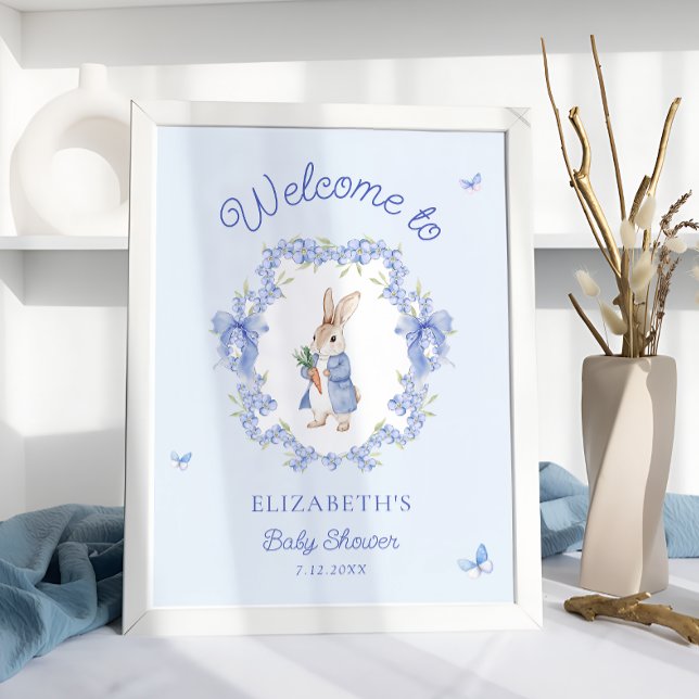 Blue Peter Rabbit Baby Shower Welcome Poster (Creator Uploaded)
