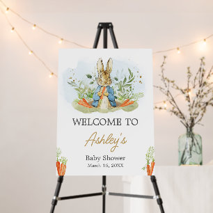 Blue Peter Rabbit Baby Shower Welcome Sign
