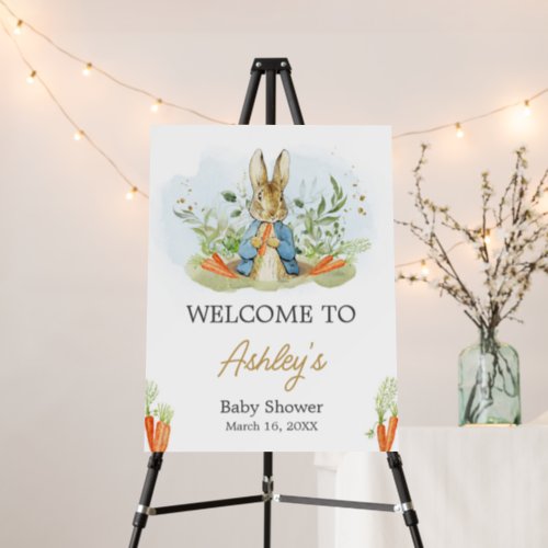 Blue Peter Rabbit Baby Shower Welcome Sign