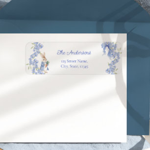 Blue Peter Rabbit Boy Baby Shower Label