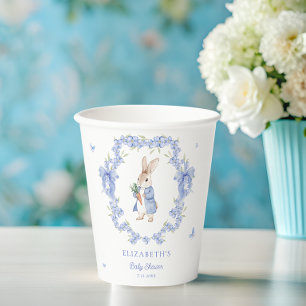 Blue Peter Rabbit Boy Baby Shower Paper Cups