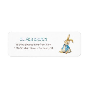 Blue Peter Rabbit Boy Gorgeous Baby Shower Label