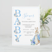 Personalised Peter Rabbit Baby Shower Invites Floral Baby Shower  Invitations x10