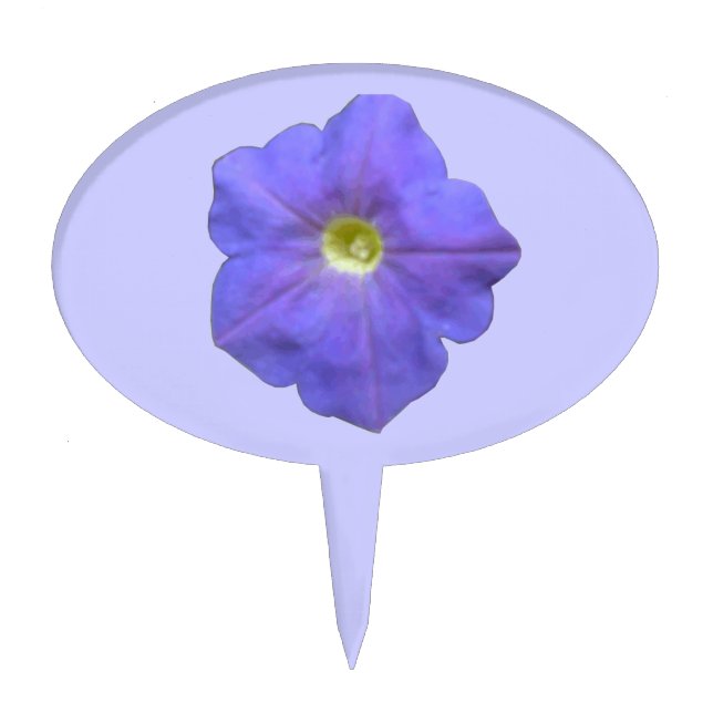Blue Petunia Cake Pick (Front)
