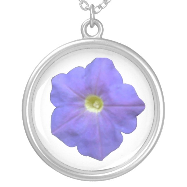 Blue Petunia Floral Necklace (Front)