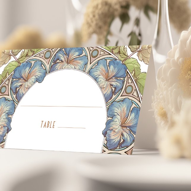 Blue Petunia Name Cards Wedding Table Vintage (Creator Uploaded)