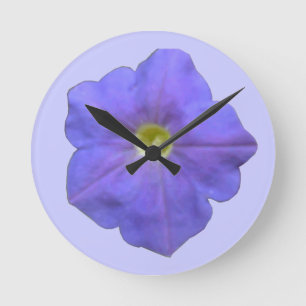 Blue Petunia Wall Clock