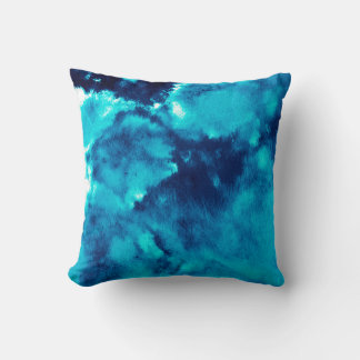 Blue Phantom Fashion Patterns Dirty Plash Watercol Throw Pillow