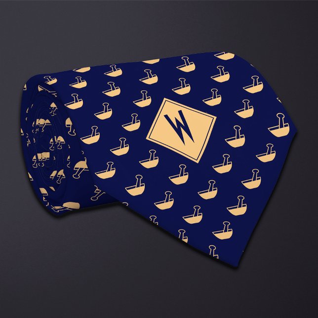 Blue Pharmacist Mortar and Pestle Neck Tie (Creator Uploaded)
