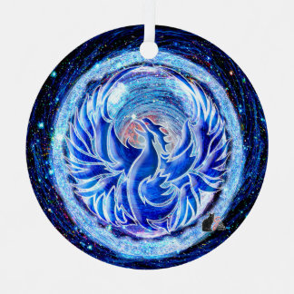 Blue Phoenix Ceramic Ornament