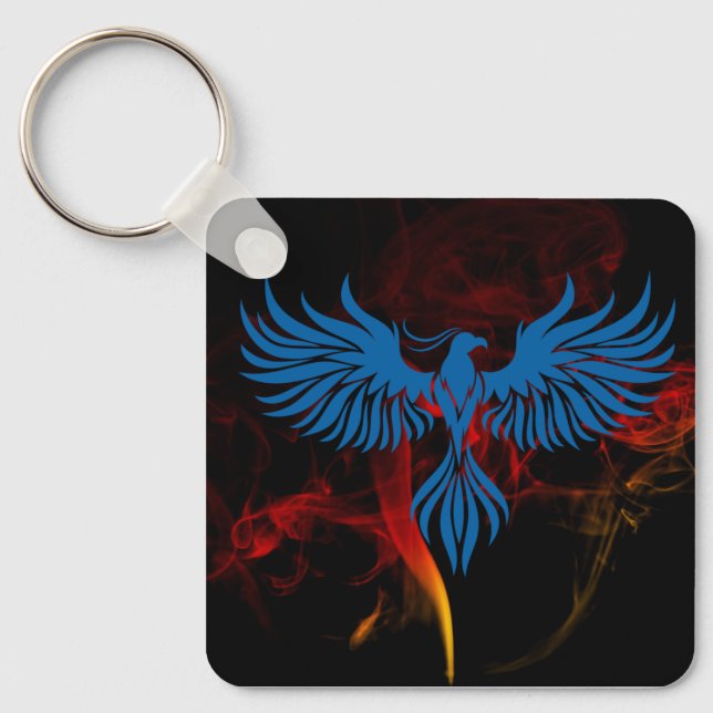 Blue Phoenix Keychain (Front)