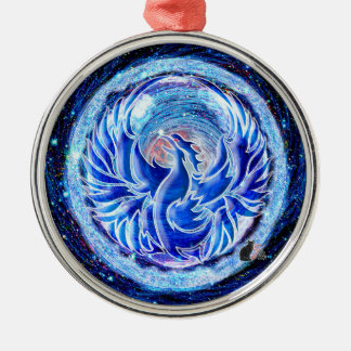 Blue Phoenix  Metal Ornament