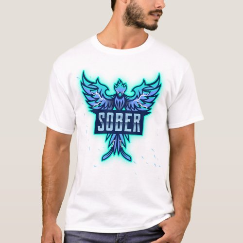 Blue Phoenix of Sobriety T_Shirt