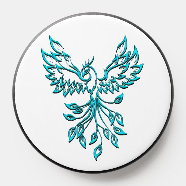 Blue Phoenix Rises on White PopSocket (Popsocket)