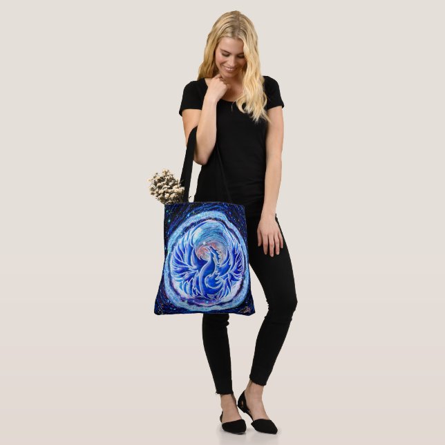 Blue Phoenix Tote Bag (On Model)