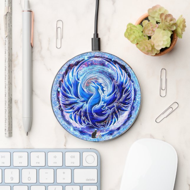 Blue Phoenix Wireless Charger (Desk)