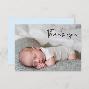 Blue Photo Baby Boy Shower Stylish Thank you