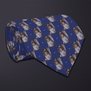 Blue Photo Checkerboard (Tall Rectangle) Neck Tie