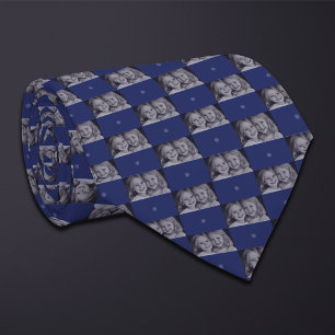 Blue Photo Checkerboard (Wide Rectangle) Neck Tie