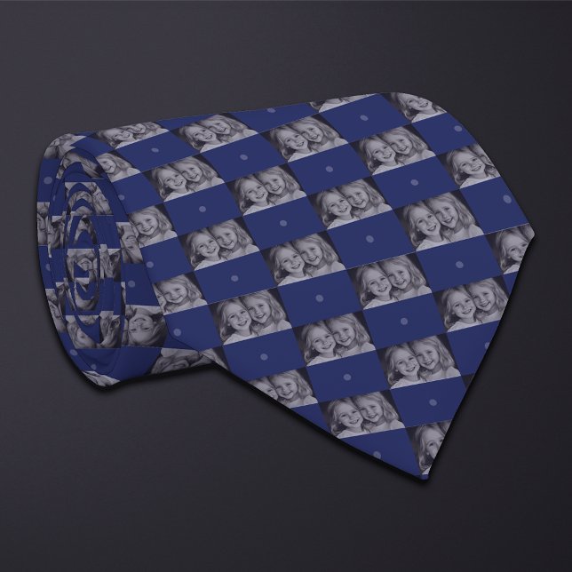 Blue Photo Checkerboard (Wide Rectangle) Neck Tie (Creator Uploaded)