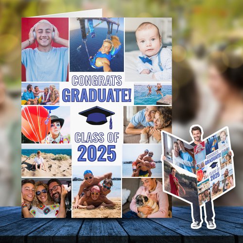 Blue Photo Collage Congrats Graduate of Year Jumbo