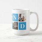 Blue Photo Collage Personalized Mugs for Grandpa