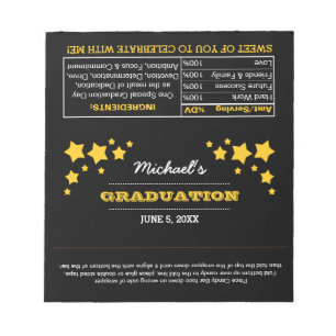 Blue Photo Graduation Favor Candy Wrappers Notepad