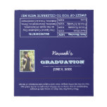 Blue Photo Graduation Favor Candy Wrappers Notepad at Zazzle