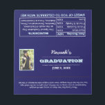 Blue Photo Graduation Favor Candy Wrappers Notepad<br><div class="desc">Turn an ordinary Chocolate Bar into an extraordinary favor with these Chocolate Candy Bar Wrappers!  Works on any 1.55oz chocolate bar. Each field is fully customizable to say exactly what you want.

Requires glue stick or double-sided tape (not included).</div>