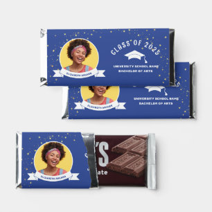 Blue Photo Graduation Party Hershey Bar Favors