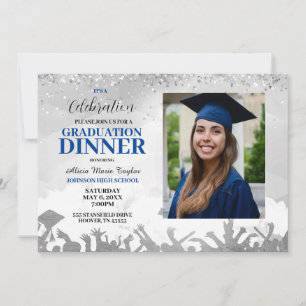 Blue Photo Graduation Party Invitation