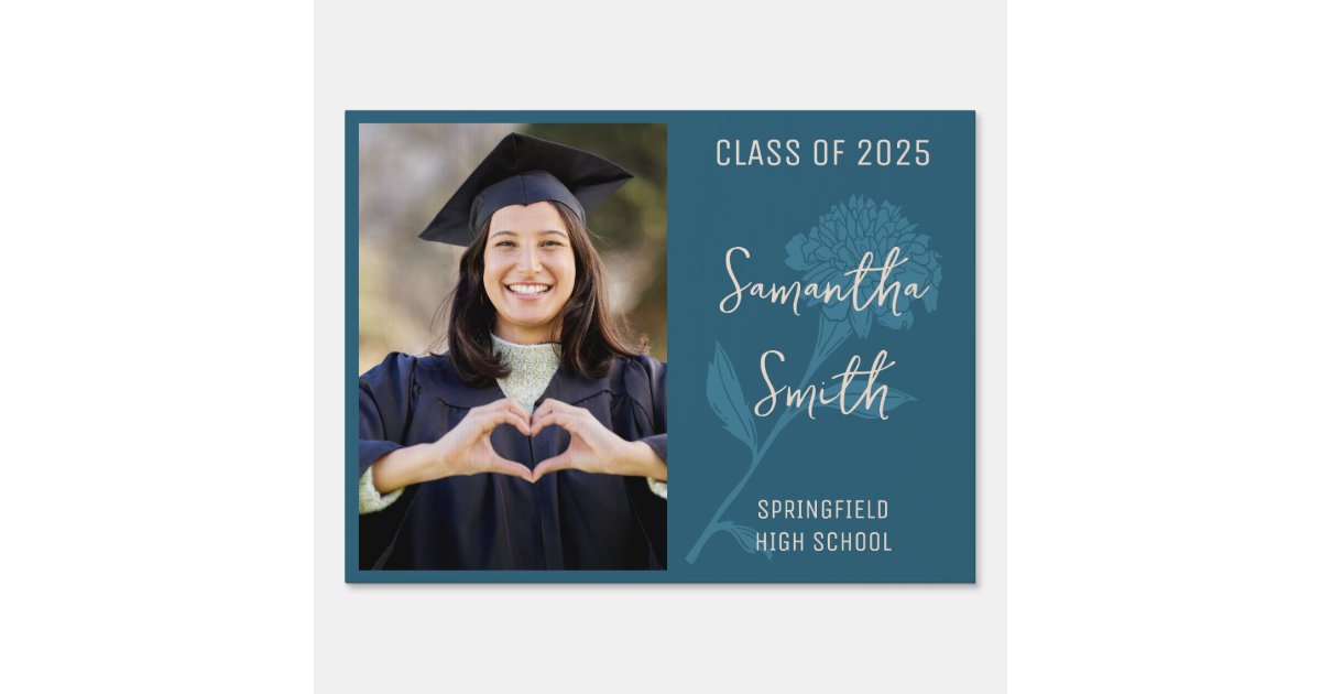 Blue Photo Graduation Sign | Zazzle