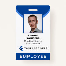 Blue Photo ID QR Code Employee Company
