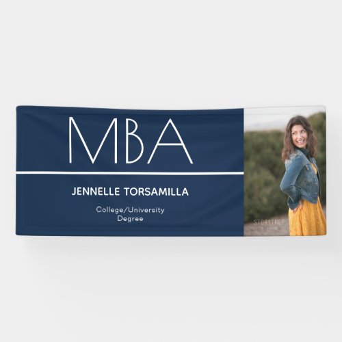 Blue Photo MBA Graduation Banner