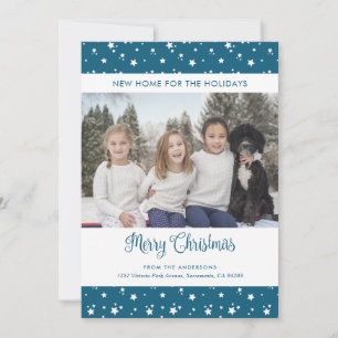 Blue Photo New Home for the Holidays Cards