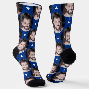 Blue Photo of Boyfriend for Girlfriend Socks