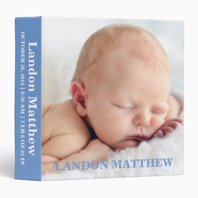 Blue Photo Personalized Binder Album (Front/Spine)