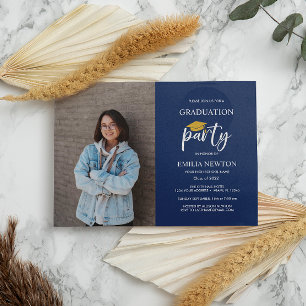 Blue Photo TASSEL Graduation Party Invitation