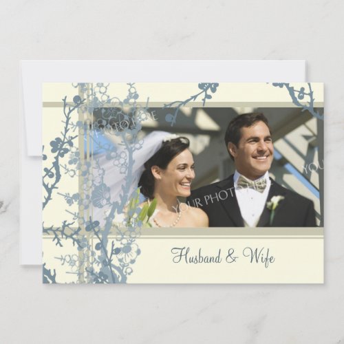 Blue Photo Vow Renewal Ceremony Invitation Card