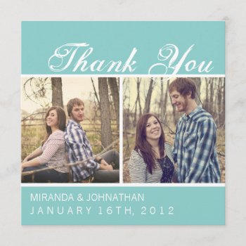 Blue Photo Wedding Thank You Cards by AllyJCat at Zazzle