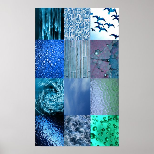 Blue Photography Collage Poster (Front)