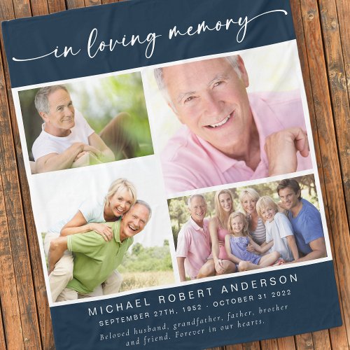 Blue Photos Loving Memory Memorial Keepsake 