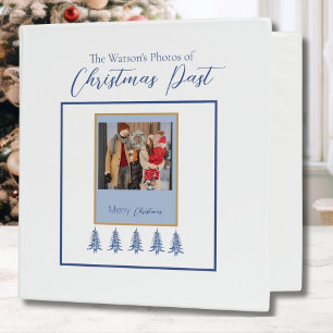 Blue Photos of Christmas Past Custom Binder