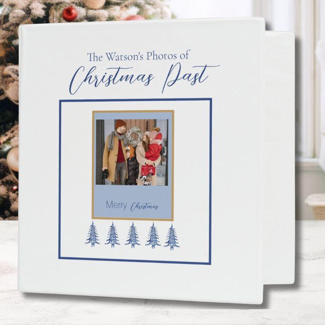Blue Photos of Christmas Past Custom Binder (Blue Photos of Christmas Past Custom Binder)
