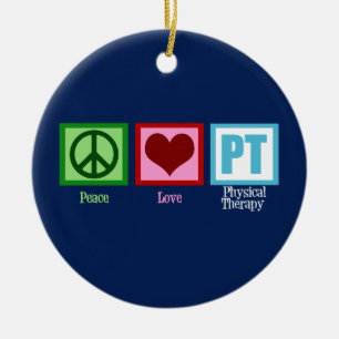 Blue Physical Therapy Office Christmas Ceramic Ornament