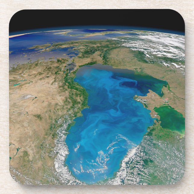 Blue Phytoplankton Bloom In The Black Sea Beverage Coaster (Front)