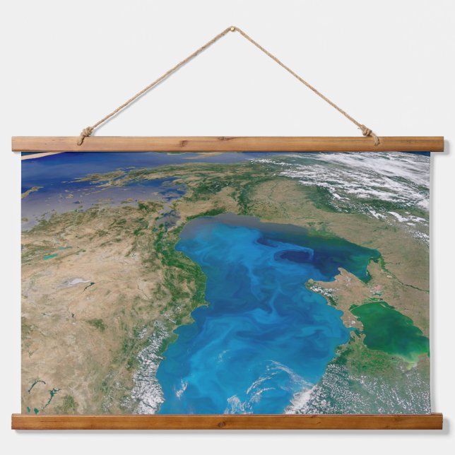 Blue Phytoplankton Bloom In The Black Sea Hanging Tapestry (Front)