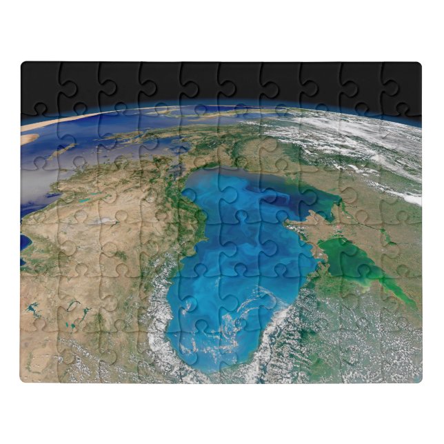 Blue Phytoplankton Bloom In The Black Sea Jigsaw Puzzle (Puzzle Horizontal)