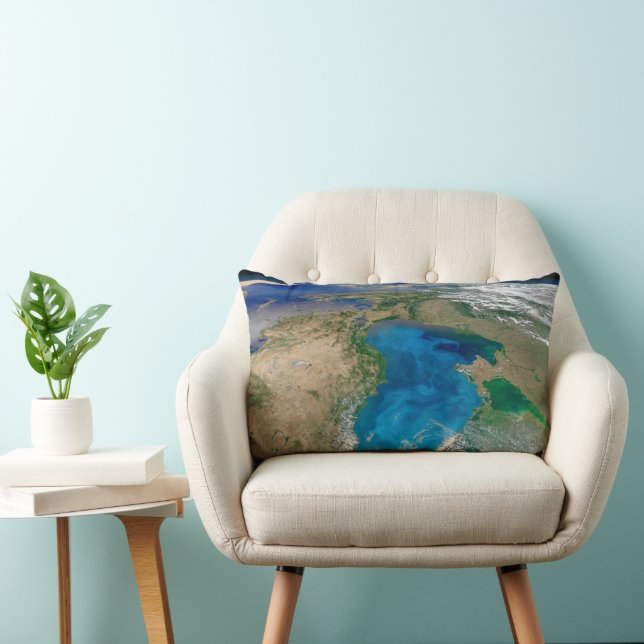 Blue Phytoplankton Bloom In The Black Sea Lumbar Pillow (Chair)