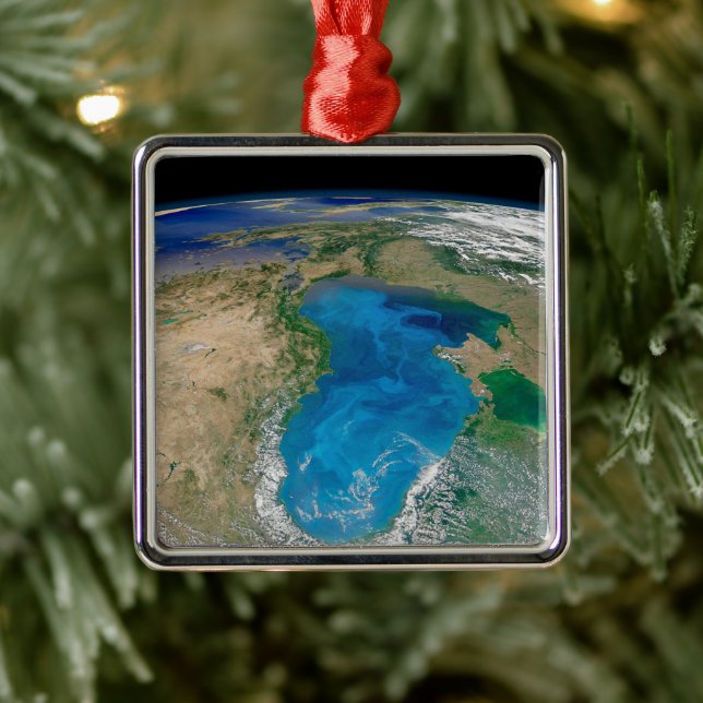 Blue Phytoplankton Bloom In The Black Sea Metal Ornament (Tree)